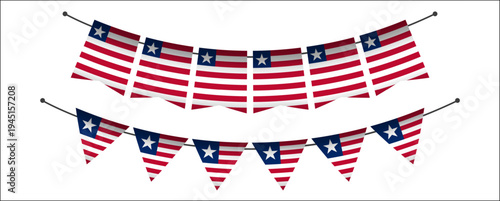 Liberia flag decoration isolated template collection