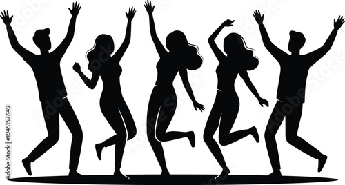 Friends dancing & celebrating