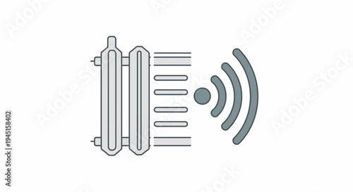 Smart home heating system control icon.