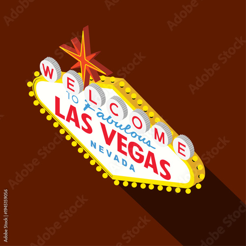 Welcome To Fabulous Las Vegas Nevada Sign On Red Background. Retro Neon Sign Design Vector Art
