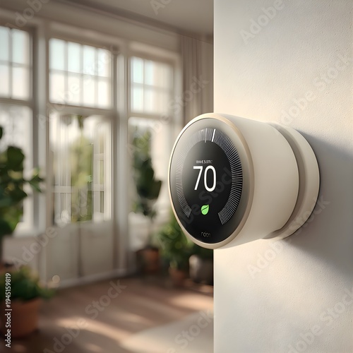 Modern Smart Thermostat in Stylish Home Setting