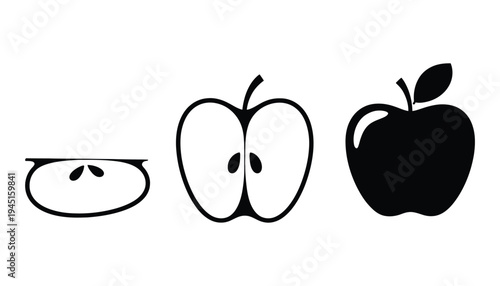 Apple vector icons in different styles and formats for design use