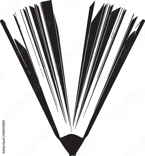 Abstract fan open book illustration symbolizing knowledge flow and creativity vector art