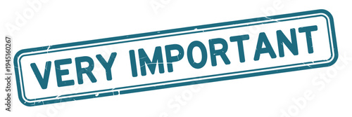 A teal rectangular stamp displaying the word important in bold uppercase letters