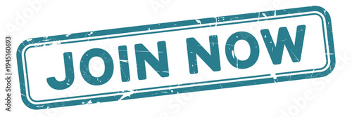 A grunge style stamp displaying the text join now in bold lettering