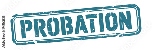 A distressed rectangular stamp displaying the word probation in bold lettering