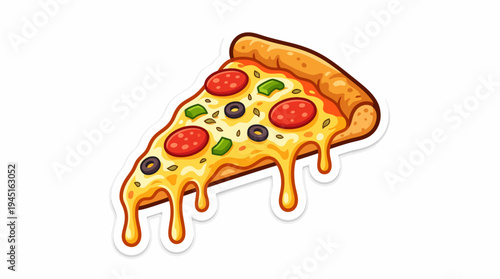 Delicious slice of pepperoni pizza with melted cheese and olives, perfect for food lovers and Italian cuisine enthusiasts