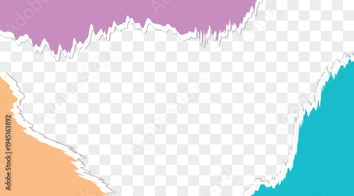 Turn paper vector background, Ripped paper border png transparent background, torn paper vector isload vector illustration.