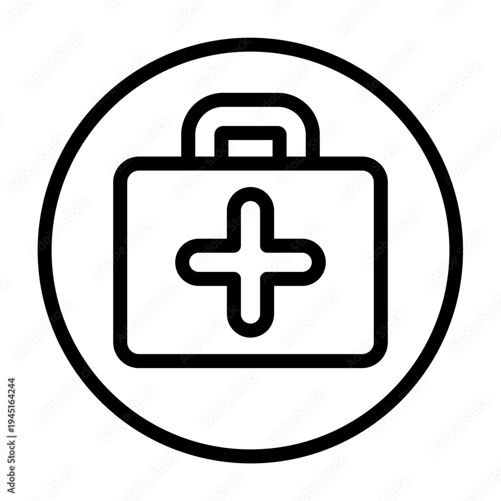 Obraz premium First Aid Symbol Vector Line Icon Design