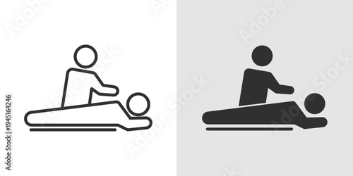 Massage Therapy Icon representing relaxation, physical wellness, stress relief, muscle recovery, and holistic body care through therapeutic massage.