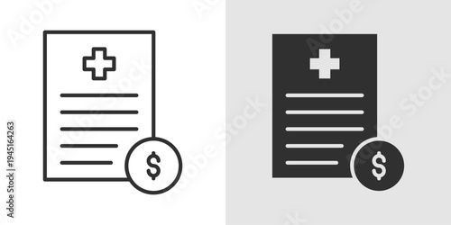 Medical Billing Icon representing healthcare invoicing, patient payment management, insurance claims, hospital billing processes, and financial administration in medical