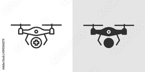 Medical Drone Icon representing drone-based healthcare delivery, emergency medical transport, rapid medicine supply, remote area medical support, and innovative healthcare logistics.