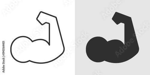 Muscle Gain Icon representing strength training, bodybuilding, fitness progress, muscle growth, and physical wellness through exercise and nutrition.