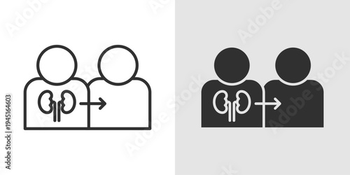 Organ Transplant Icon representing surgical transplantation, donor organs, life saving medical procedures, and healthcare support for replacing damaged or failing organs.