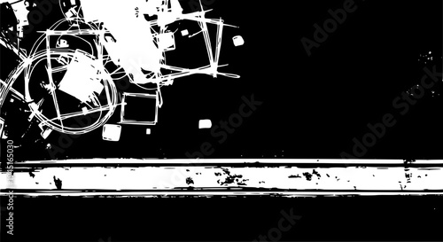 Graffiti tag with white spray paint on black background and urban grunge effects featuring street art, vandalism, city