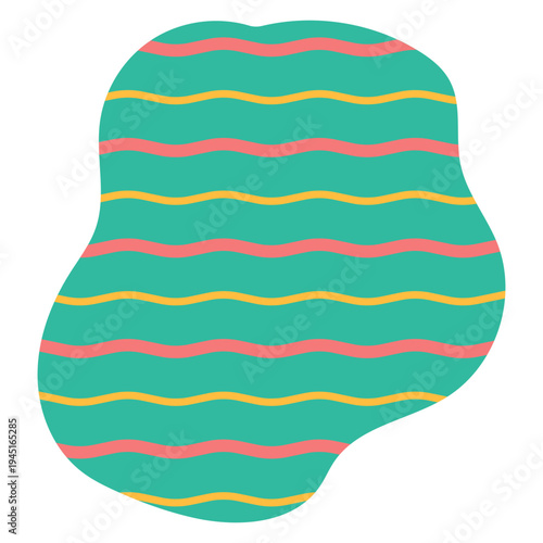 물결 패턴 도형 일러스트