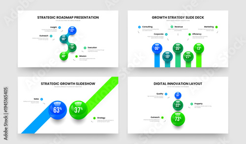 Service Development Four Five Two Three Step Chart Frame Design Vector Illustration Collection. Minimalist Plan 4 5 2 3 Option Diagram Slideshow Layout Set.