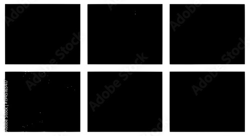 Squares black set with six equal rectangle shapes and white background featuring graphic resource, illustration, design