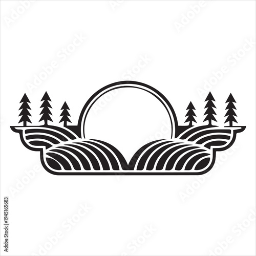 Abstract vector illustration of a vintage restaurant menu design featuring floral leaf elements and a wheat pattern silhouette.