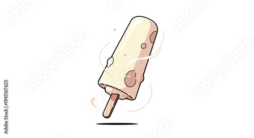 Cute Cartoon Popsicle Illustration with Creamy Texture