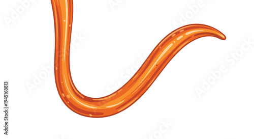 Liquid Caramel Drizzle or Honey Stream Isolated on White