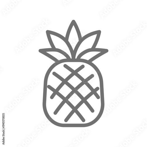 パイナップルの線画アイコン（アウトライン・シンプル）