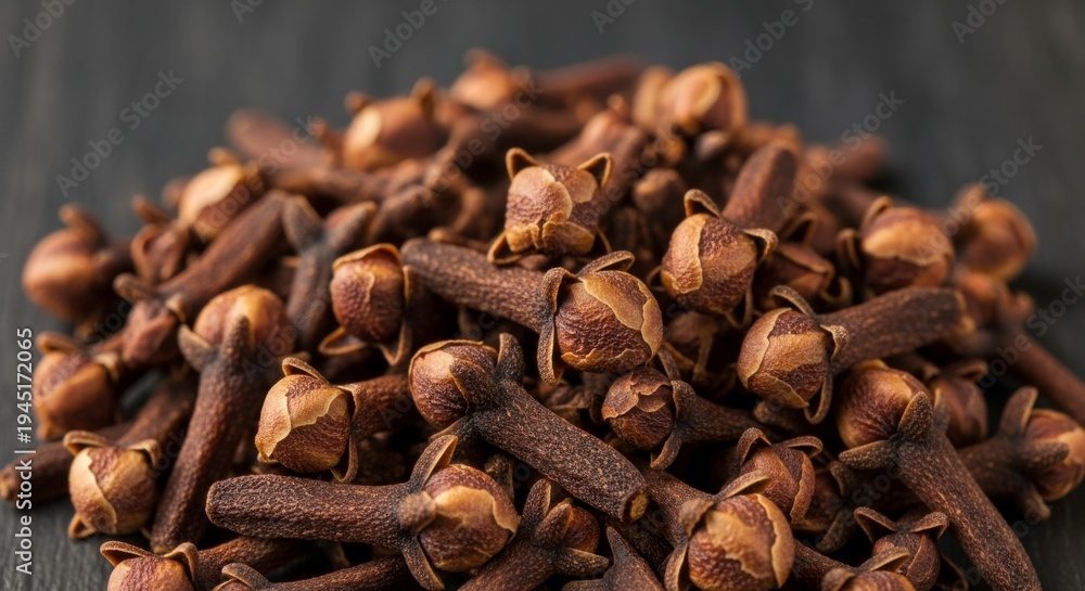 Obraz premium A pile of brown cloves providing aromatic details