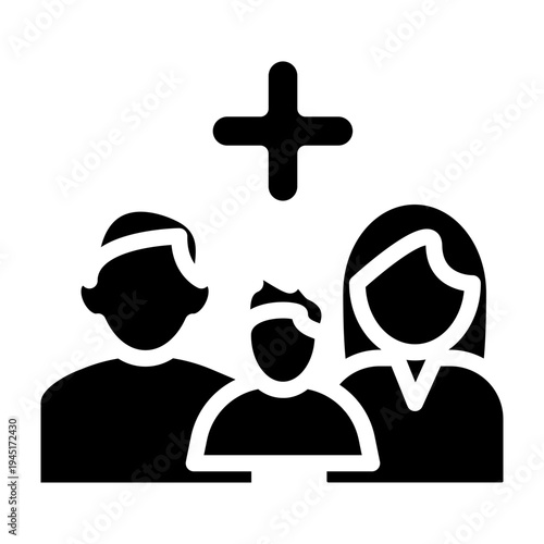 Family Health Coverage Vector Glyph Icon Design