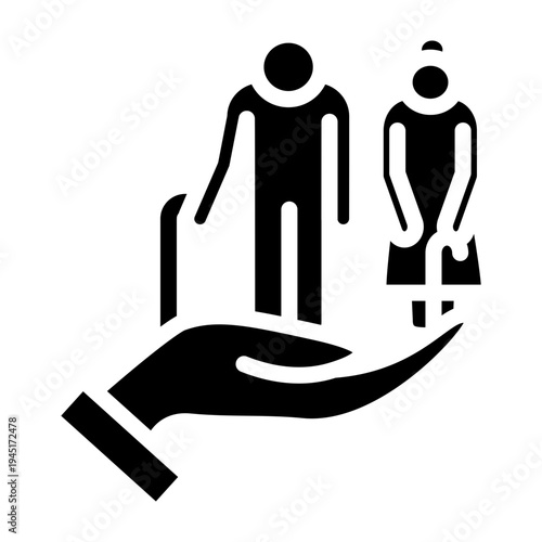 Senior Care Vector Glyph Icon Design