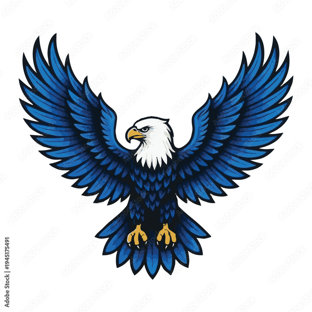 Fototapeta premium Stylized Bald Eagle Logo Symbol of Strength and Freedom