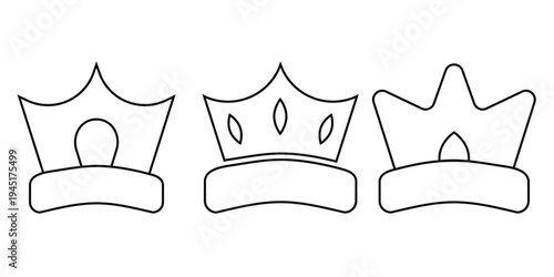 Crown king mega icon set. Royal crown symbol collection .Crown icon set. Vector simple crown icon collection. line crown icon.