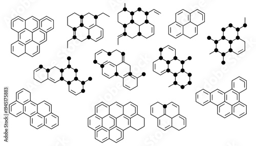 Molecular structure of various chemical compounds in a scientific illustration