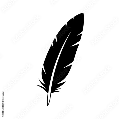 Classic Feather Silhouette Icon