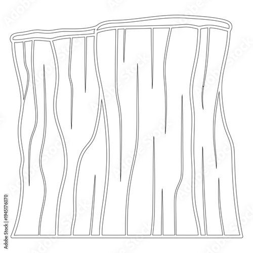 Minimalist black and white line of a tree stump line black and white simple wood