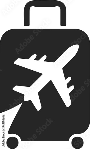 Airplane Travel Suitcase Icon Design