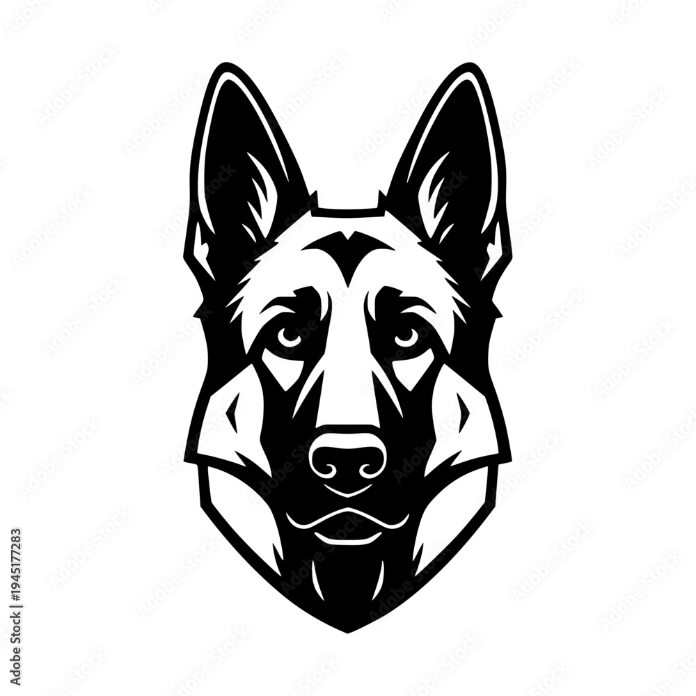 Fototapeta premium German Shepherd Dog Head Vector Illustration Logo