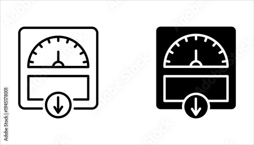 Weight loss line icon set, fitness and sport, symbol slim body with, on a white background.