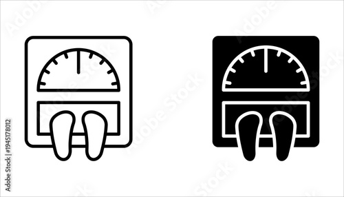 Weight loss line icon set, fitness and sport, symbol slim body with, on a white background.