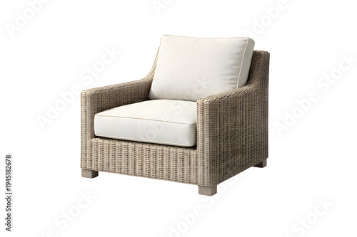 Wallpaper Mural Modern Outdoor Patio Chair Weather-Resistant Woven Material Neutral Beige Studio Isolated Torontodigital.ca