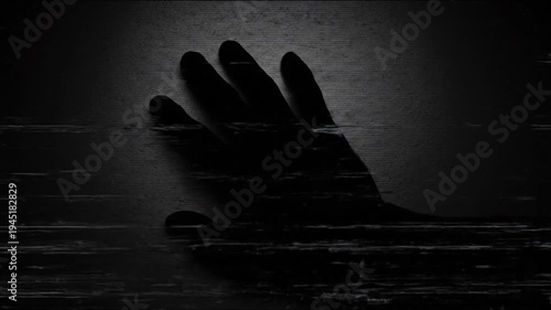 Glitch Silhouette Hand Abstract