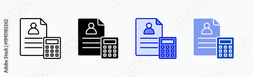 Curriculum Icon Sheet Multiple Style Collection Isolated Vector