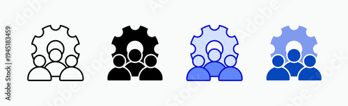 Team Icon Sheet Multiple Style Collection Isolated Vector