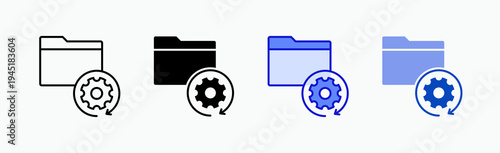 Update Icon Sheet Multiple Style Collection Isolated Vector
