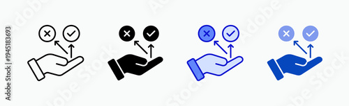 Decision Icon Sheet Multiple Style Collection Isolated Vector