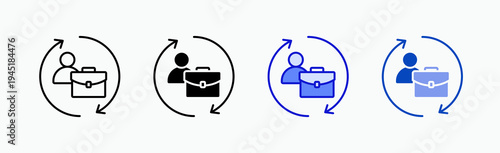 Businessman Icon Sheet Multiple Style Collection Isolated Vector