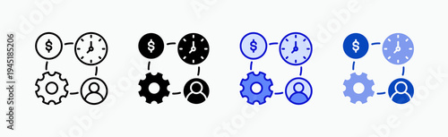 Resource Icon Sheet Multiple Style Collection Isolated Vector