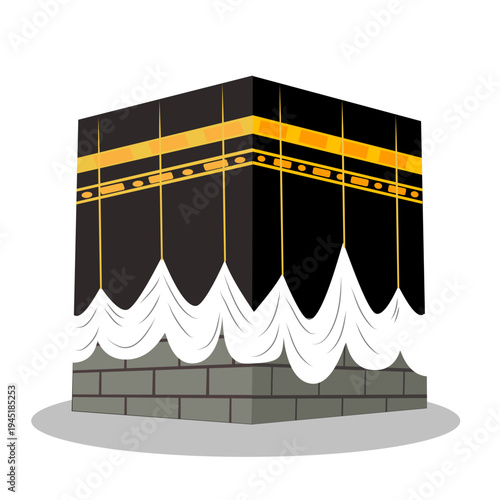 Holy Kaaba Vector Illustration in Makkah for Islamic Design