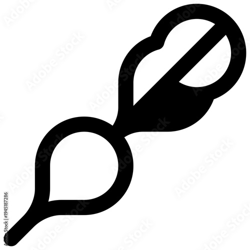 Radish. Outlined stroke vector icon with black-filled details.