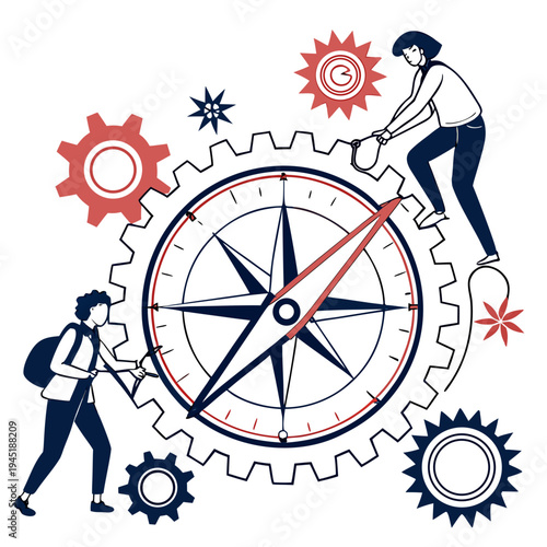 vector illustration of a compass