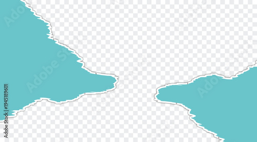 Turn paper vector background, Ripped paper border png transparent background, torn paper vector isload vector illustration.